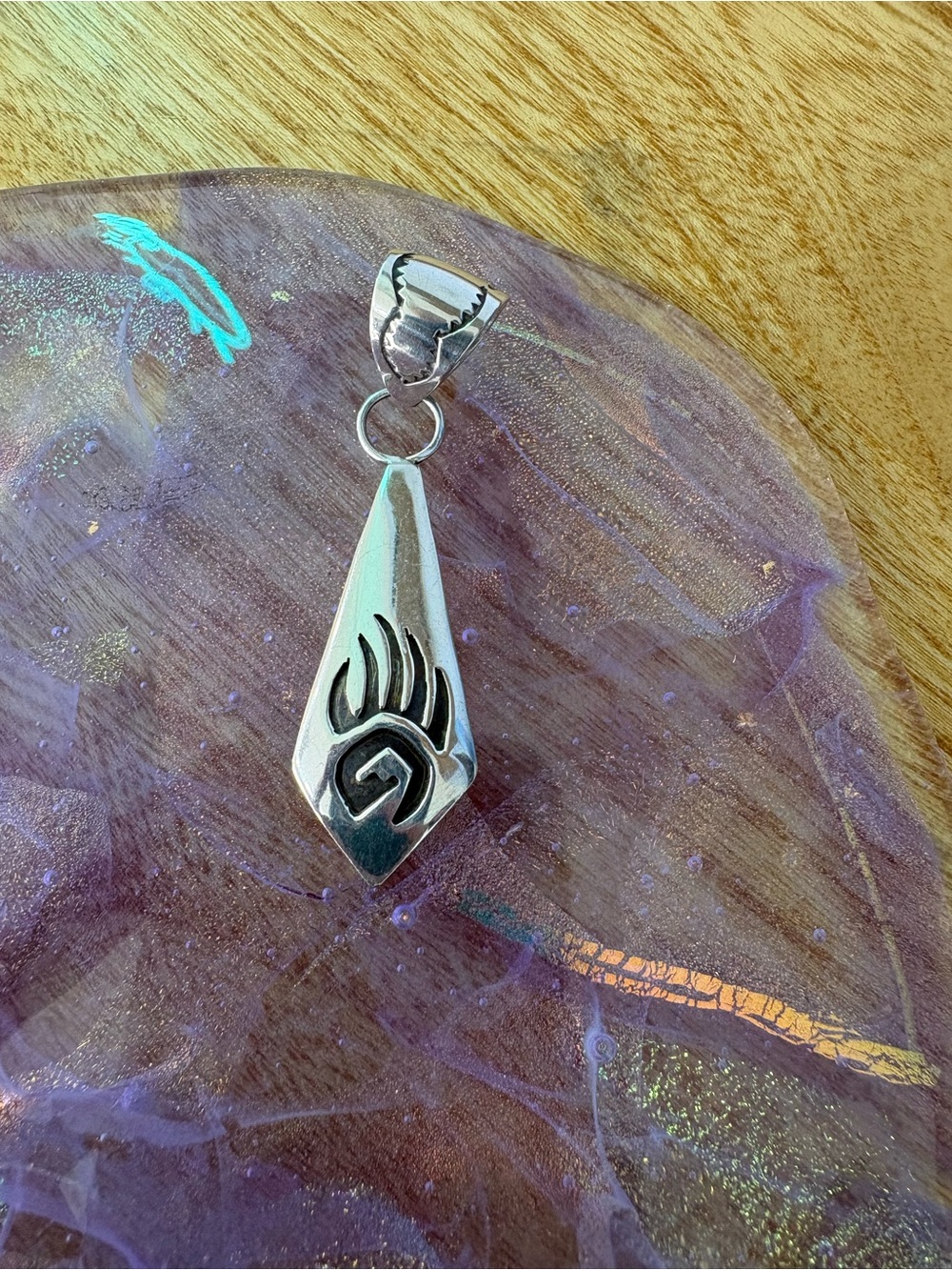 Francis Begay Sterling Silver Bear Claw Pendant
